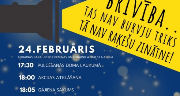 24. februārī aicina uz piemiņas un atbalsta akciju «Gaismas ceļš Ukrainai»